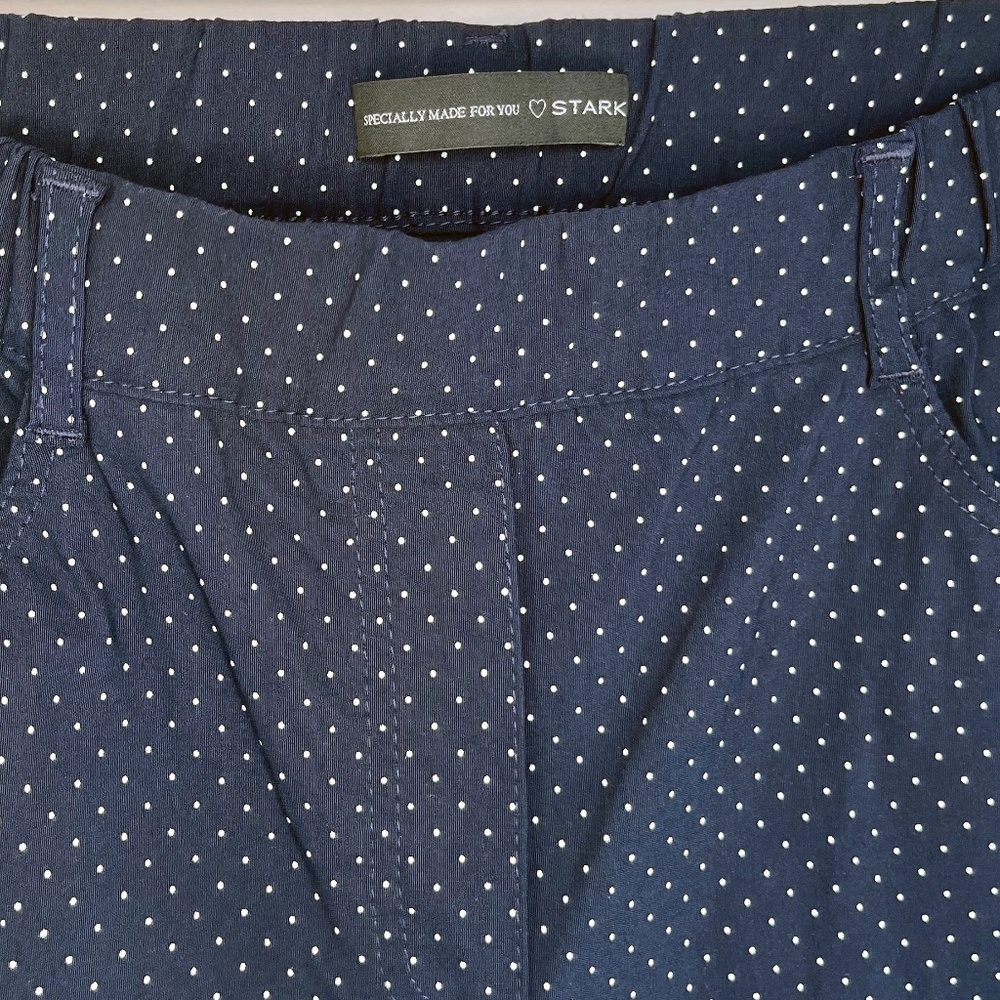Navy Slim Pants with White Dots